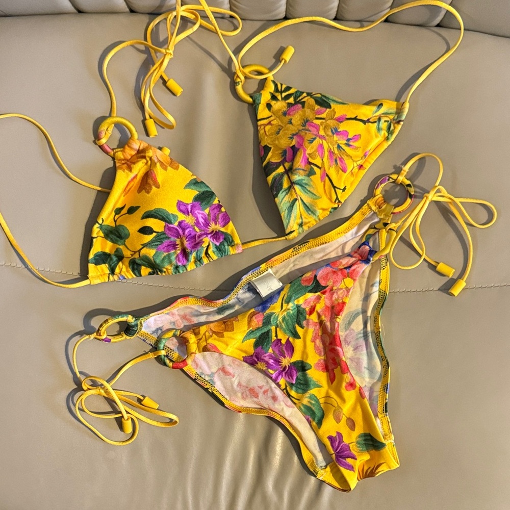 Zimmermann Floral String Bikini Set Size 4-6